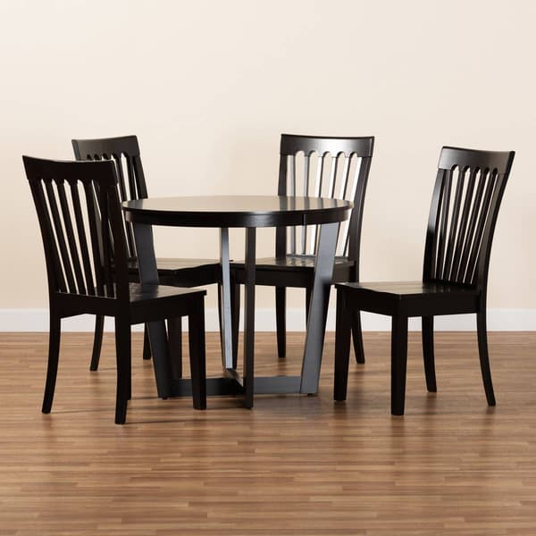 Baxton Studio Sasa Dark Brown Wood 5pc. Dining Set