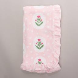 DreamKids(tm) Flower & Hearts Ruffle Baby Blanket