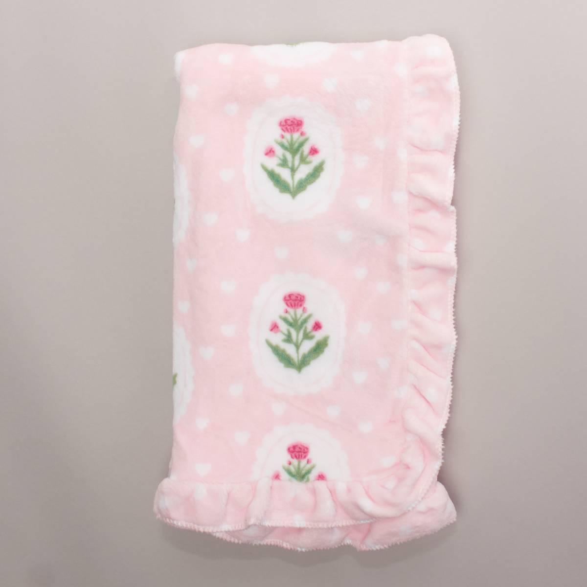DreamKids(tm) Flower & Hearts Ruffle Baby Blanket