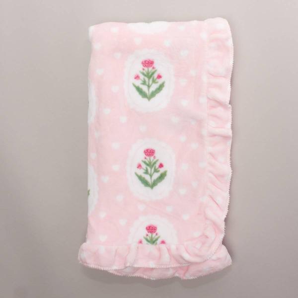 DreamKids(tm) Flower & Hearts Ruffle Baby Blanket - image 
