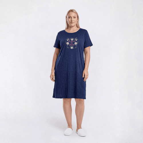Plus Size Rene Rofe(R) Short Sleeve Bloom & Grow Nightshirt - image 