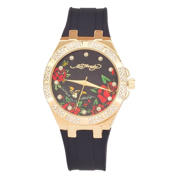 Womens Ed Hardy Crystal Analog Watch - 14974G-42-G02 - image 