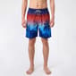 Young Mens SURFZONE(R) Ombre Palm Orange Swim Trunks - image 1
