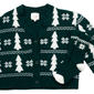 Juniors No Comment Fair Isle Xmas Tree Button Cardigan with Socks - image 3