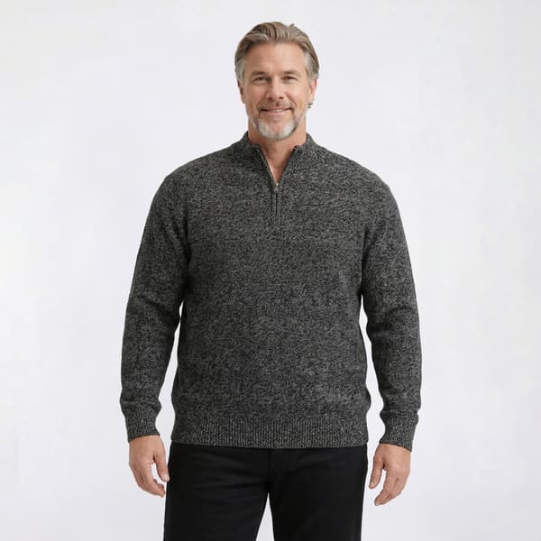 Mens Big & Tall Chaps Textured 1/4 Zip Sweater