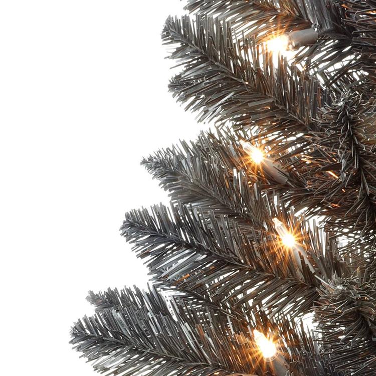 Puleo International 6ft. Pre-Lit Black Carson Pine Christmas Tree