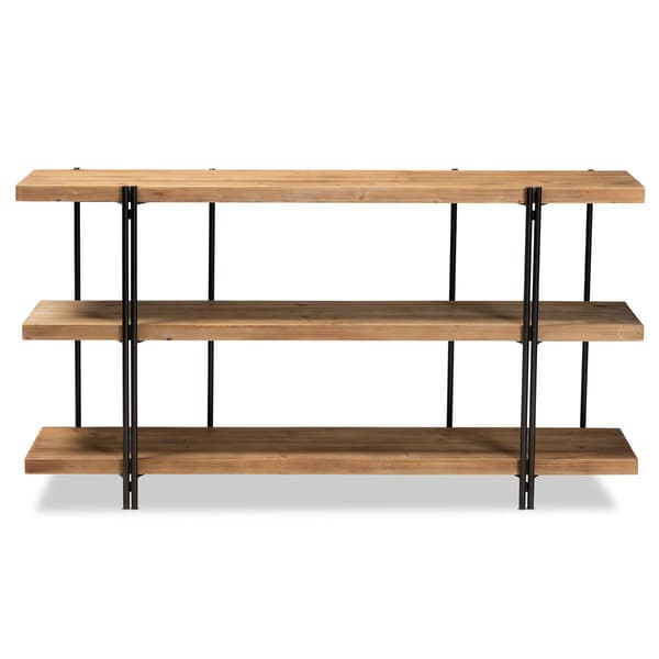 Baxton Studio Tarah Industrial Brown/Black Metal Console Table