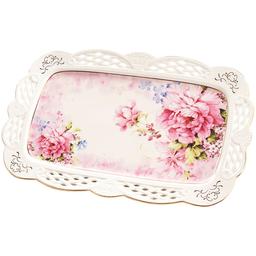 Home Essentials Floral 14x9 Pierced Tray