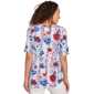 Womens Ruby Rd. Americana Chic Riviera Floral Stripe Blouse - image 2