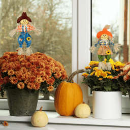 Northlight Boy & Girl Fall Harvest Scarecrow Picks - Set of 2