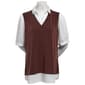 Womens Adrianna Papell Short Sleeve Solid Two In One Blouse - image 1
