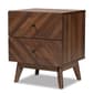 Baxton Studio Hartman Walnut Brown Wood 2-Drawer Nightstand - image 1