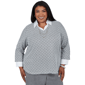 Plus Size Alfred Dunner Vail Diamond Texture Two in One Blouse - image 1
