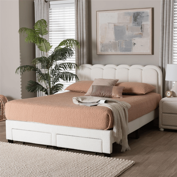 Baxton Studio Caradonna Cream Teddy-Bear Platform Bed