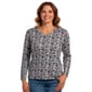 Petite Hasting & Smith Long Sleeve V Neck Leafy Jacobean Tee - image 4