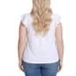 Plus Size NY Collection Flutter Cap Sleeve Eyelet Tie Neck Blouse - image 2