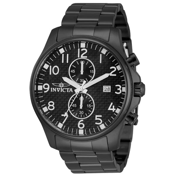 Mens Invicta Specialty Black Chronograph Watch - 0383 - image 
