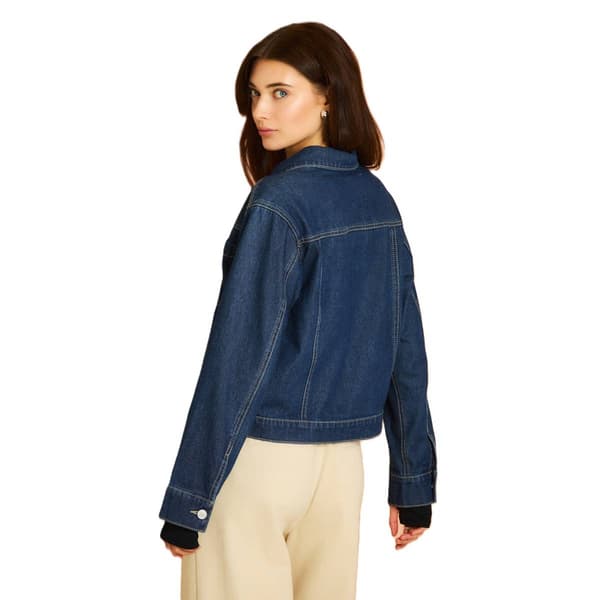 Womens CITY BLUES Pleated Front Denim Jacket