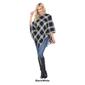 Womens White Mark Plaid Dakota Poncho - image 4