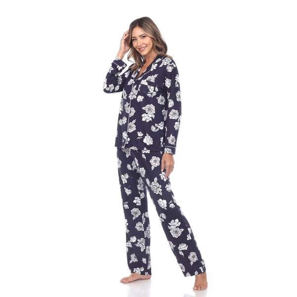 Womens White Mark 2pc. Long Sleeve Dotted Floral Pajama Set