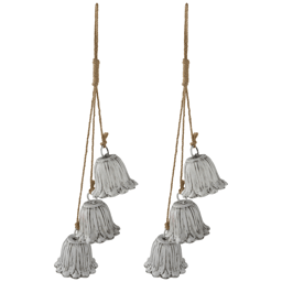 Northlight Trio White Fluted Christmas Bells  - Set of 2