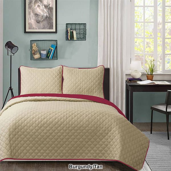 University 3pc. Solid Reversible Quilt Set