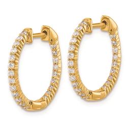 Pure Fire 14kt. Gold Lab Grown Diamond Hinged Hoop Earrings