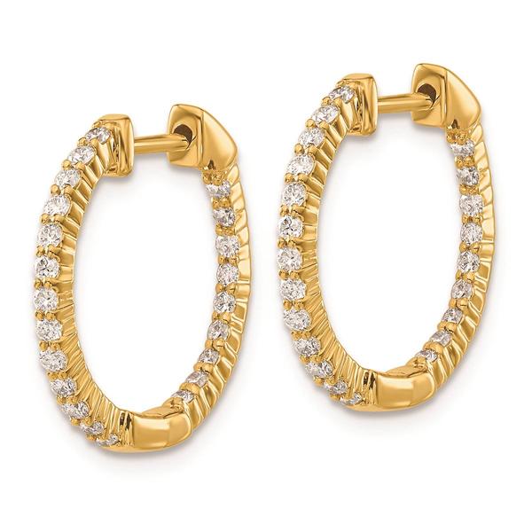 Pure Fire 14kt. Gold Lab Grown Diamond Hinged Hoop Earrings