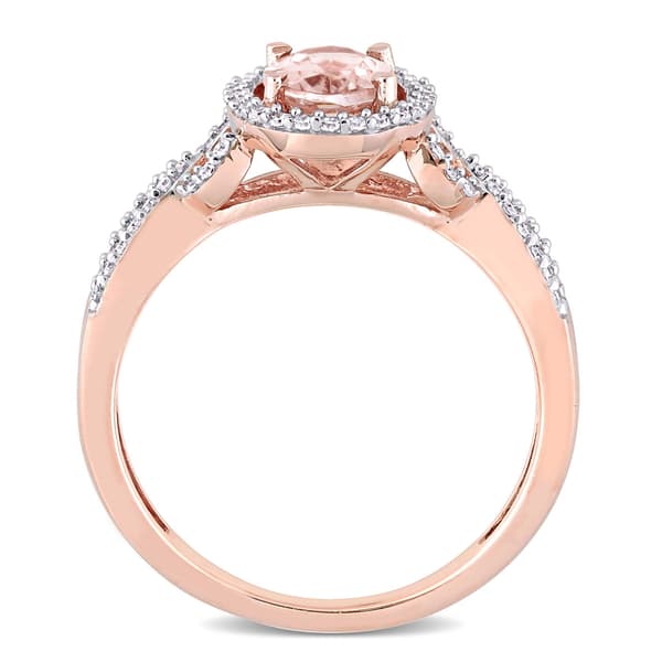 Gemstones Classics™ 14kt. Rose Gold Morganite Halo Twist Ring