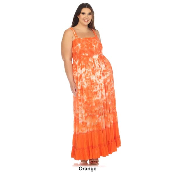 Plus Size White Mark Smocked Ruffle Maxi Dress