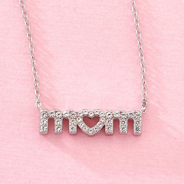 Gemstone Classics(tm) Lab Grown White Sapphire Mom Necklace - image 