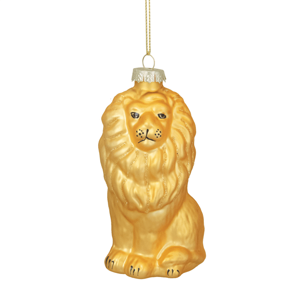 Northlight 4.25in. Standing Lion Glass Christmas Ornament - image 