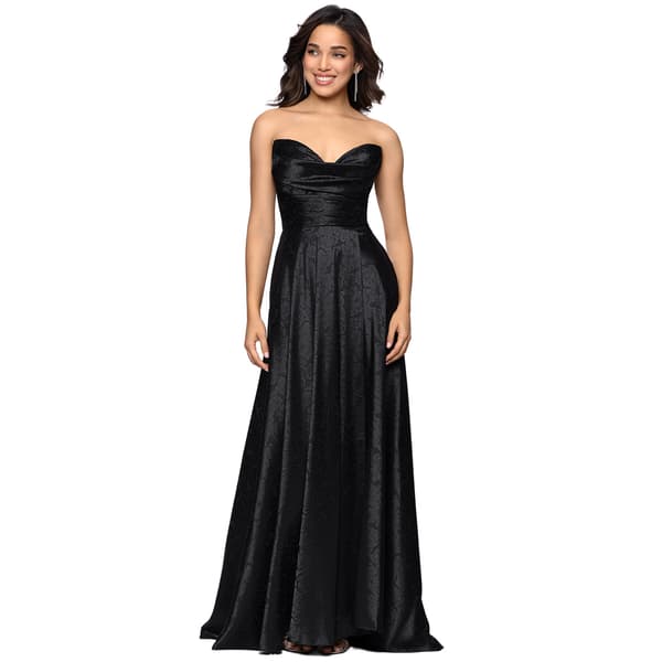 Juniors Blondie Nites Strapless Jacquard A-Line Dress