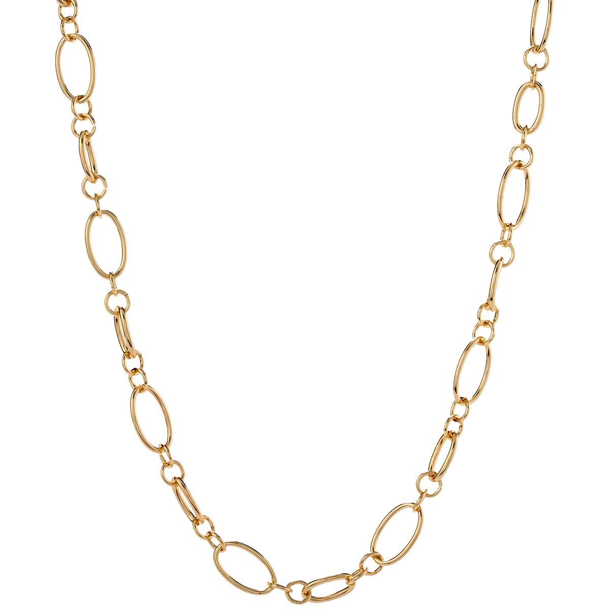 Design Collection Gold-Tone Oval & Round Link Chain Necklace
