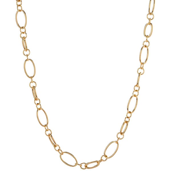 Design Collection Gold-Tone Oval & Round Link Chain Necklace - image 