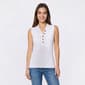 Petite Architect® Ribbed Button Front Henley Tank Top - image 3