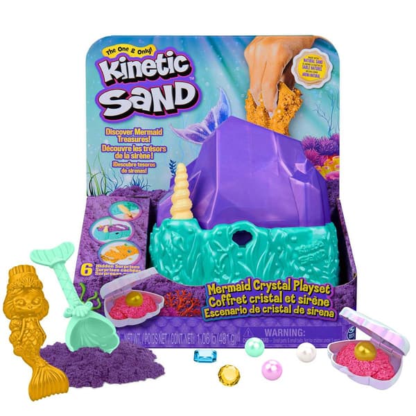 Spin Master Kinetic Sand Mermaid Crystal Playset - image 