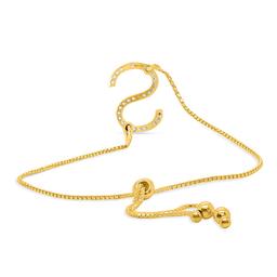 Nova Star® Gold-Plated 1/10ctw. Lab-Grown Diamond S Bolo Bracelet