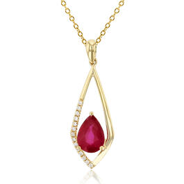 Gemstone Classics&#40;tm&#41; 14kt. Gold 18in. Ruby Necklace