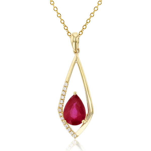 Gemstone Classics&#40;tm&#41; 14kt. Gold 18in. Ruby Necklace - image 