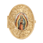 Symbols of Faith Gold-Tone Our Lady of Guadalupe Oval Pill Box - image 1