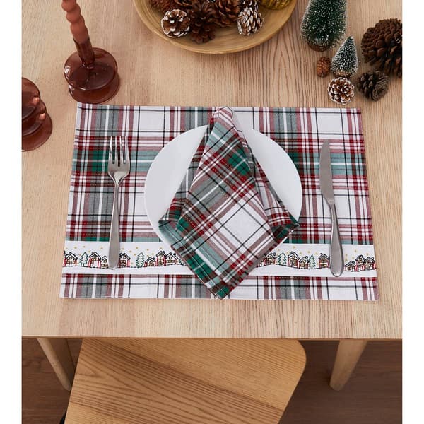 Avanti Holiday Plaid Napkins - Set of 4