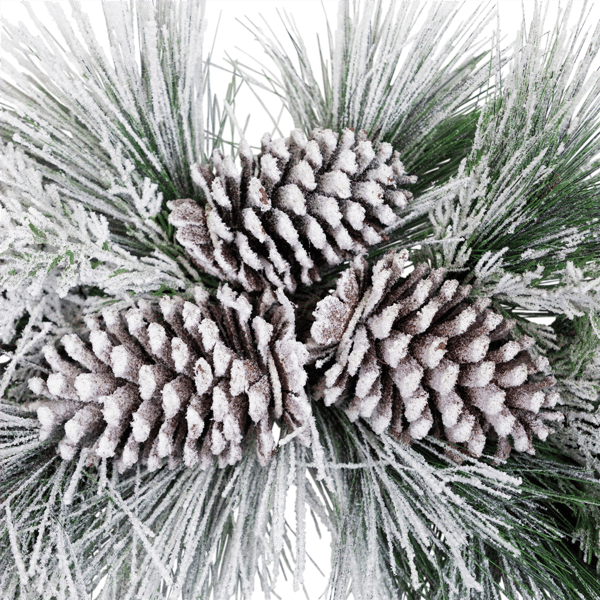 Northlight 26in. Snowy Needle Pine & Pinecone Christmas Wreath