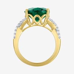 Gemstone Classics™ Lab Grown Emerald & Sapphire Oval Cocktail Ri