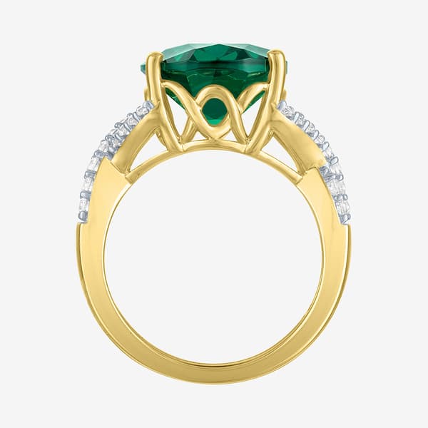 Gemstone Classics™ Lab Grown Emerald & Sapphire Oval Cocktail Ri