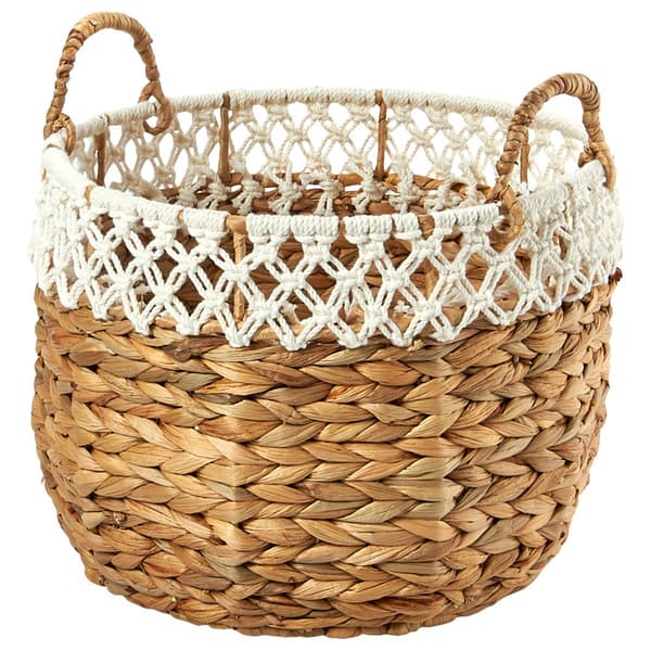Baum Brothers Small Arrow Weave Water Hyacinth Basket - Natural - image 
