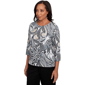 Womens Alfred Dunner Santa Barbara Reversible Paisley Blouse - image 3