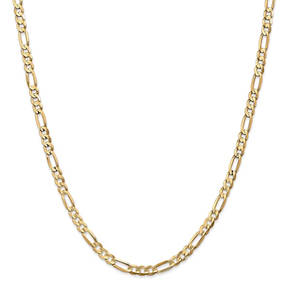 Mens Gold Classics&#40;tm&#41; 4.50mm. 14k Concave Open Figaro Necklace - image 