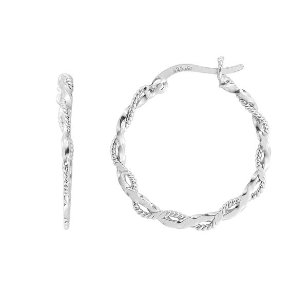 Danecraft Sterling Silver Plated Twisted Hoop Earrings - image 