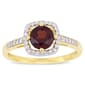 Gemstone Classics&#40;tm&#41; 10kt. Gold & Garnet Square Halo Ring - image 1